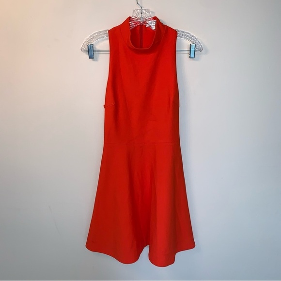 Elizabeth And James Elle Mock Neck Mini Dress Orange 6 - Picture 2 of 9